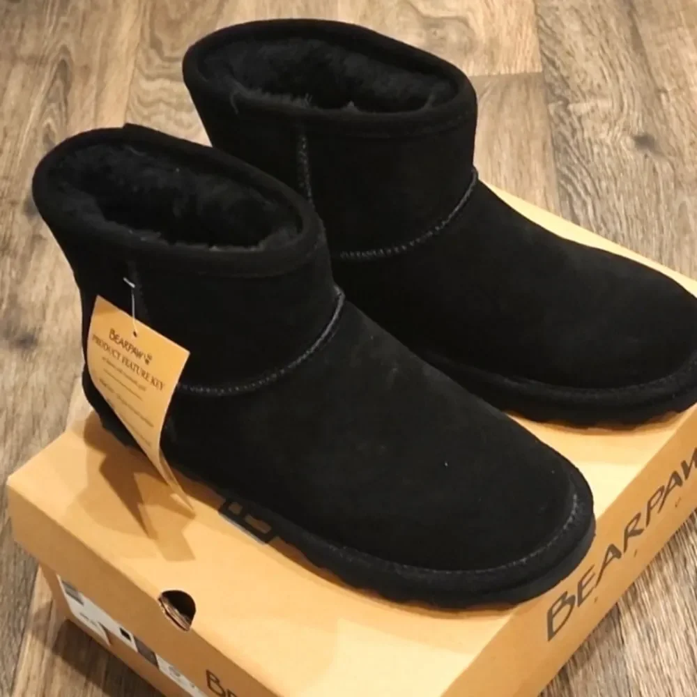 BearPaw Alyssa‎ Fur Boots- Black